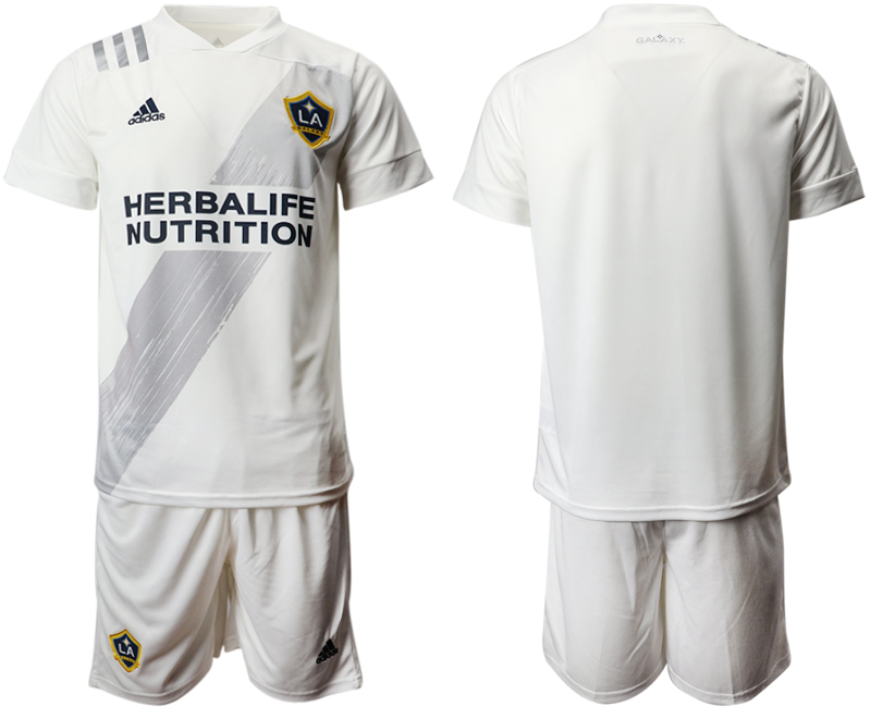 Men 2020-2021 club Los Angeles Galaxy home blank white Soccer Jerseys->customized soccer jersey->Custom Jersey